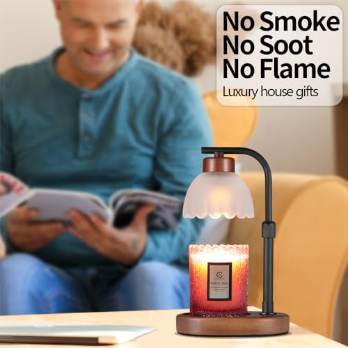 Dimmable Candle Warmer Lamp Adjustable Height Electric Wax Warmer for Jar Scented Candles Wax Melt Desk Light Suitable for...