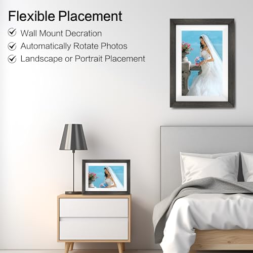 Frameo Digital Photo Frame,10.1 Inch WiFi Smart Digital Picture Frame with HD IPS Touch Screen,Auto-Rotate,Send Pictures f...