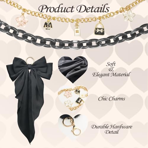 Kaitiaki 4PCS Tote Bag Decor Kit, Decorative Bow & Pom Pom Accessories, Compatible with YETI Camino 20/35/50 Carryall, Bog...