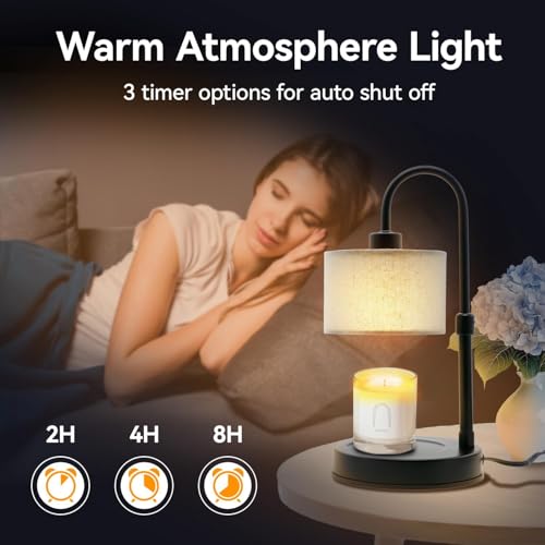 Cosy Life Candle Warmer Lamp with Remote Control & Timer, Dimmable Electric Wax Melt Lamp for Home Fragrance, Includes 2 B...