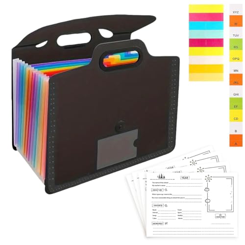 Memory Box for Kids,School Years Memory Book Kids Artwork Storage Photo Album with Keepsake Pocket Scrapbook from Preschoo...