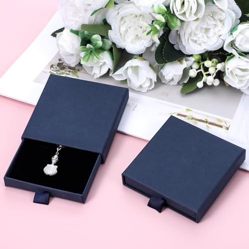 Piriuuo 2 Pack Square Bracelet Box, Cardboard Jewelry Gift Box Necklace Boxes with Lids Small Gift Boxes Pendant Storage C...