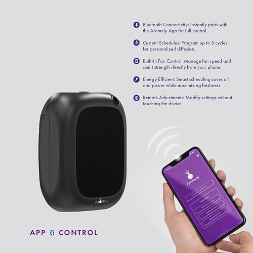 Aromely Smart Bluetooth Nebulizing Aromatherapy Scent Diffuser, Essential Oil Diffuser for Home, Spa & Office, Waterless A...