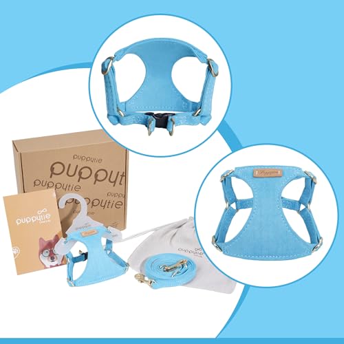 Puppytie No Pull xs Dog Harness with Multifunction Dog Leash,Soft Adjustable No Choke Escape Proof Pet Harness Vest,Ocean ...