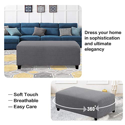 H.VERSAILTEX Ottoman and Sofa Seat Cushion Combined Cover Slipcover Rectangle Sofa Slipcover Fit Length 56"-75" Suitable f...