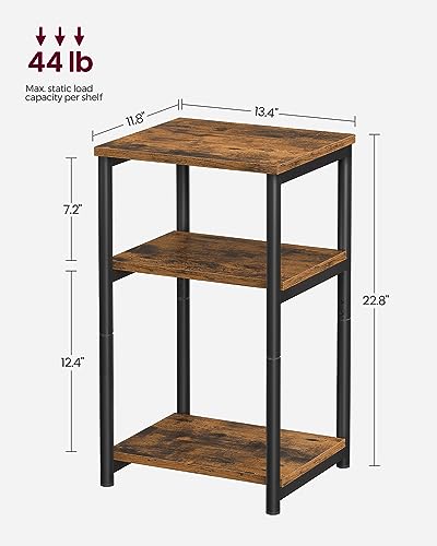 VASAGLE Side Table, Small End Table, Tall Nightstand for Living Room, Bedroom, Office, Bathroom, Rustic Brown and Classic ...