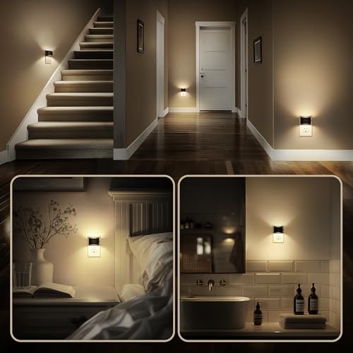 DORESshop LED Night Light[2 Pack], Night Lights Plug into Wall, 3 Level Brightness Adjustable Plug in Night Light, Dusk to...