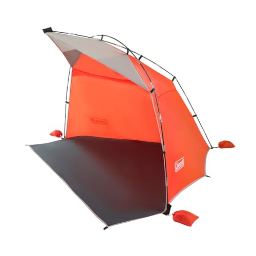 Coleman Skyshade Large Portable Sun Shelter, Easy Setup with Pre-Attached Poles, Canopy Provides Cover from Sand & Sun, Gr...