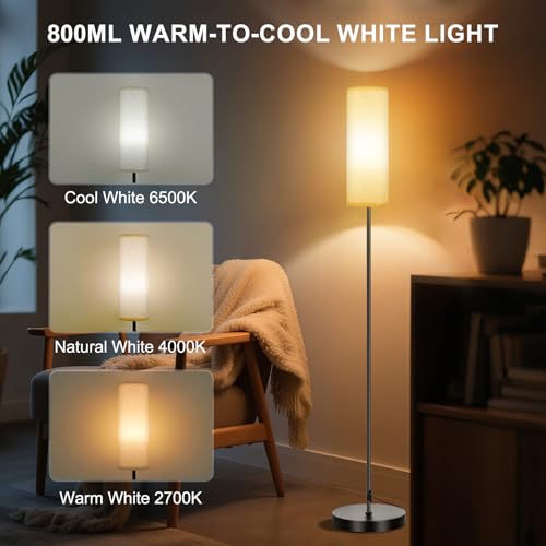 FRIDEKO HOME Floor Lamp, 9W 800LM Color Changing Smart Lamp with Music Sync, App & Remote Control, Adjustable Brightness &...