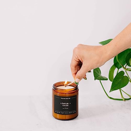 Calyan Wax Co. Apples & Maple Bourbon Scented Candle - 57 Hour Burn - Luxury Clean Soy Wax Candles - Long Lasting Amber Gl...