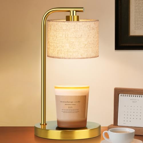 Candle Warmer Lamp with Timer Dimmer, Candle Lamp Warmer with Linen Shade - Birthday House Warming Gift for Women Mom Her...