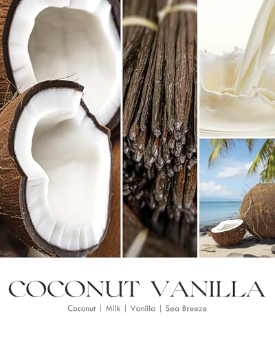 AOOVOO Coconut Vanilla Candles - 9 oz Scented Candles, Aromatherapy Candle, Soy Candle for Home Scented