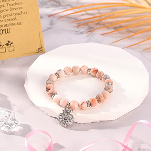 U-Zomir Teacher Appreciation Gifts for Women, Teacher Gifts Natural Stone Bracelet with Message Card for Appreciation Week...