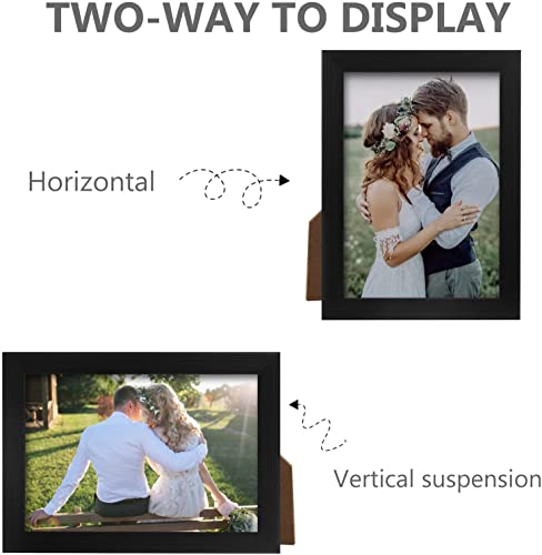 PECULA 2 Pack 5x7 Picture Frame, Black Picture Frame for Wall and Tabletop Display, Resistant Plastic Photo with Clear Ple...