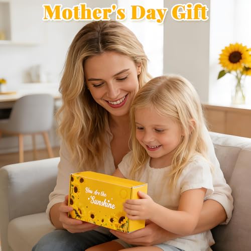 Birthday Gift Basket for Women: Mothers Day Gifts for Mom Teachers, Christian Sunflower Get Well Gifts, Thank You Package ...