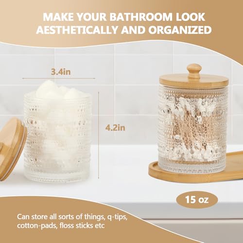 eggs sound 3 Pack Qtip Holder - Bathroom Organizers and Storage, Cotton Round Pad Holder Floss Pick Cotton Ball Holder wit...