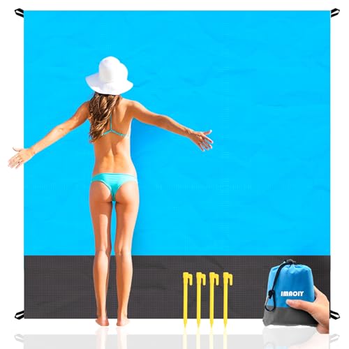 Beach Blanket Sandproof Waterproof, Beach Essentials Extra Large Beach Mat, 79" x 55" Oversized Durable Outdoor Picnic Mat...