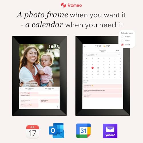 FRAMEO 10.1 inch 32GB Digital Picture Frame, IPS LCD Touch Screen, Auto-Rotate Easy Setup to Share Photos & Videos via Fra...