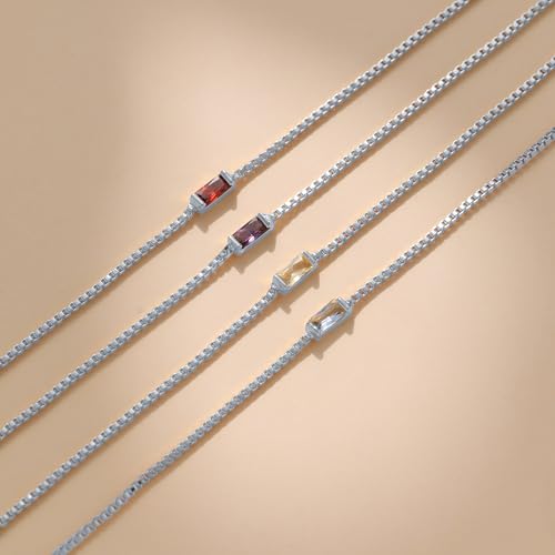 JSJOY Mothers Day Gifts Birthstone Bracelets for Women Gold Dainty Link Bracelet Birthstone Jewelry Birthday Gifts for Her...