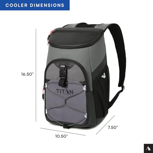 Titan by Arctic Zone Backpack Cooler, Insulated Soft Sided Bag with Leak Proof Lining and Padded Straps, for Lunch, Picni...