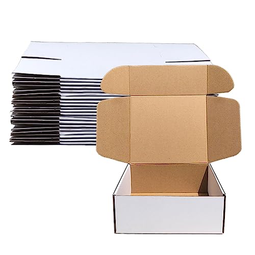 Shipping Boxes 9x9x4 inch Pack of 20，Livejun White Corrugated Cardboard Box Mailer Boxes for Packaging Small Business Ship...