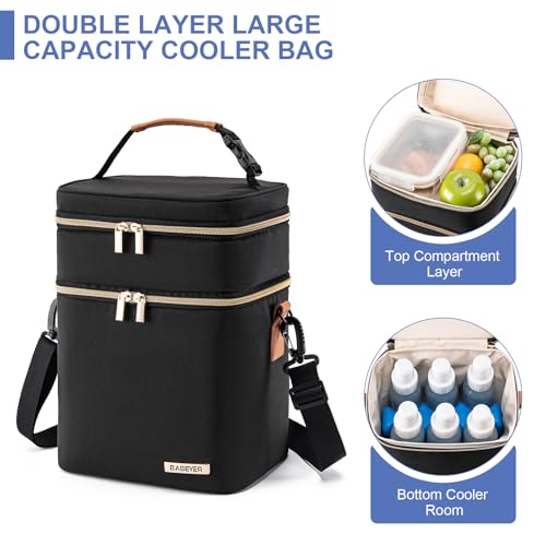 BABEYER Breastmilk Cooler Bag with Ice Pack Fits 6 Baby Bottles Up to 9 Ounce