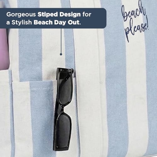 Folkulture Beach Bags for Women Large Waterproof Beach Tote Bag Zipper Beach Bags Waterproof Sandproof