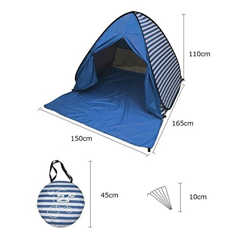 YBK Tech New Stripe Style Automatic Pop Up Beach Tent UV Protection Instant Portable Quick Cabana Sun Shelter for 2-3 Pers...