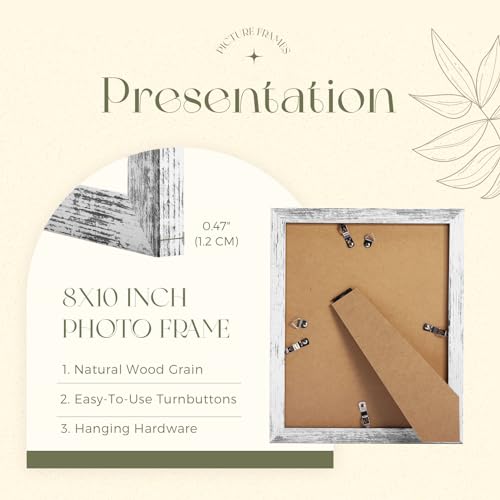 TWING 8x10 Rustic Picture Frames Set of 6 Distressed White Composite Wood Farmhouse Photo Collage Frame For Wall Decor Gal...
