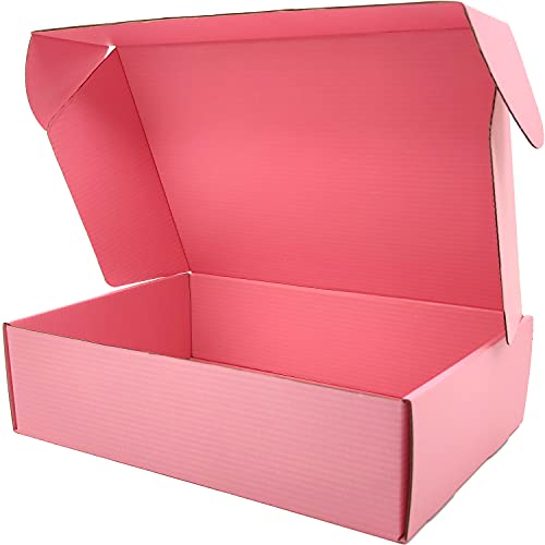 Lmuze Pink Shipping Boxes for Small Business Pack of 20-12x9x4 inches Cardboard Corrugated Mailer Boxes for Shipping Packa...