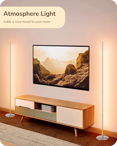 EDISHINE LED Corner Floor Lamp, Minimalist Dimmable Mood Light, Adjustable Height, 57.5" Tall Floor Lamp for Bedroom, Livi...