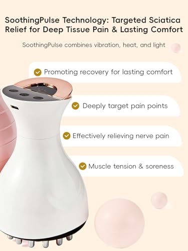 Kitusi Sciatica Pain Relief Devices – Deep Tissue Massager with Multi-Mode Technology, Heat & Light, Targeted Relief for S...