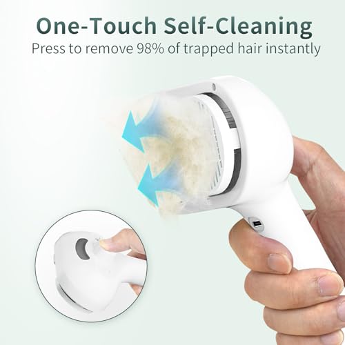 Pet Steam Deshedding Brush for Dogs & Cats – 3-in-1 Self-Cleaning Grooming Comb, Anti-Static Cool Mist Spray, USB Recharge...
