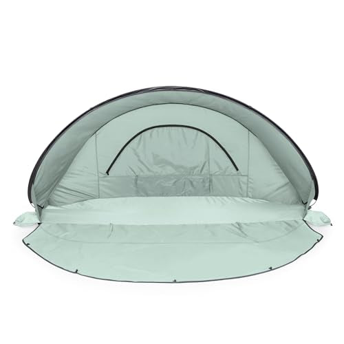 Picnic TIME Manta Portable Beach Tent, Fully-Assembled Pop Up Tent, Beach Shade and Sun Shelter, Instant Outdoor Shade wit...