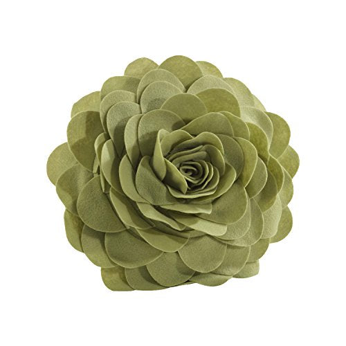 SARO LIFESTYLE Flower Design Poly Filled Throw Pillow, Lime, 13"