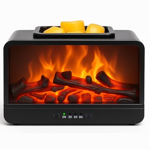 MeplLivs Dynamics Flame Fireplace Electric Wax Melt Warmer PTC Heating Plate Monochromatic Wax Burner Fragrance Wax Warmer...