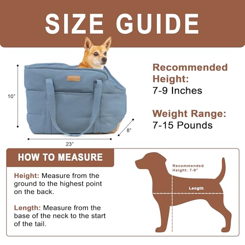 NoblePup Plush Dog Purse Carrier for Small Dogs, Soft Dog Tote Bag with Safety Harness Clip, Cozy Pet Carrier for Dogs Und...