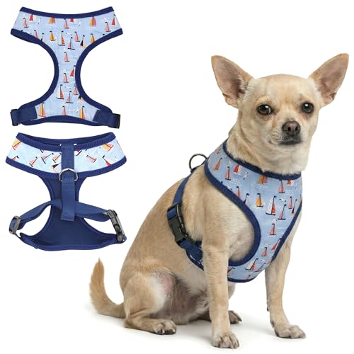 Parisian Pet Sailboat Dog Harness - Breathable No Pull Puppy Harness with Leash Ring - Adjustable Harnesses for Dogs - Sof...
