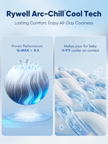 Rywell Dog Cooling Mat 2.0,Elegant Grey Edition, 24 * 18 Thickened Cooling Pad for Dogs, Internal Waterproof & Endothermic...
