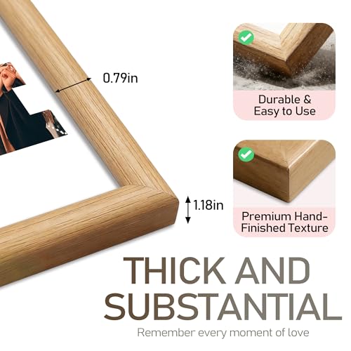 CUSTOM STEWARD Personalized Photo Frame, LOVE Design, Natural Wood with Acrylic Panel, Wall Mount or Tabletop Display, Gif...