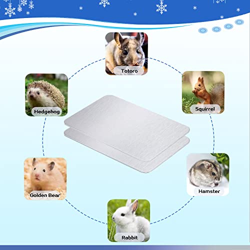 FIPASEN 11.8x7.9 IN Pet Cooling Mat for Rabbit, Bunny, Hamster, Guinea Pig & Other Small Pets - Bite Resistance Ice Bed (2...