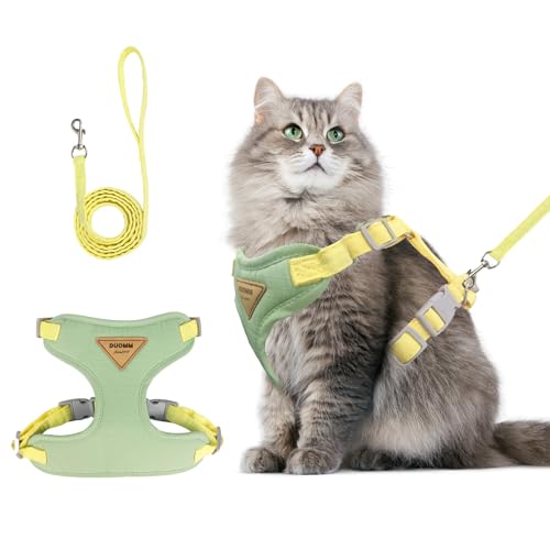 wanheart Cat Harness and Leash Set Escape-Proof Adjustable cat Leash and Harness Combo Suitable for All cat Breeds (Green, L)