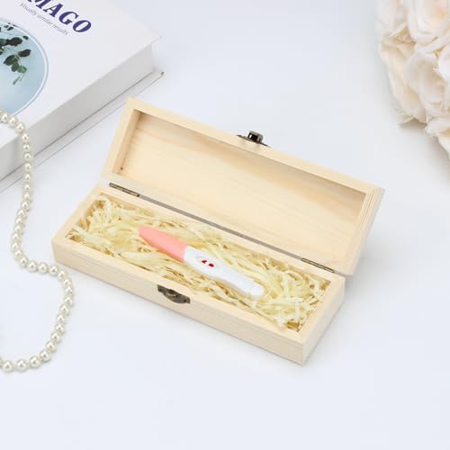 KCGANI Pregnancy Test Keepsake Box, Surprise Wooden Pregnancy Announcement Presents Box for Dad Grandparents Husband, Wood...