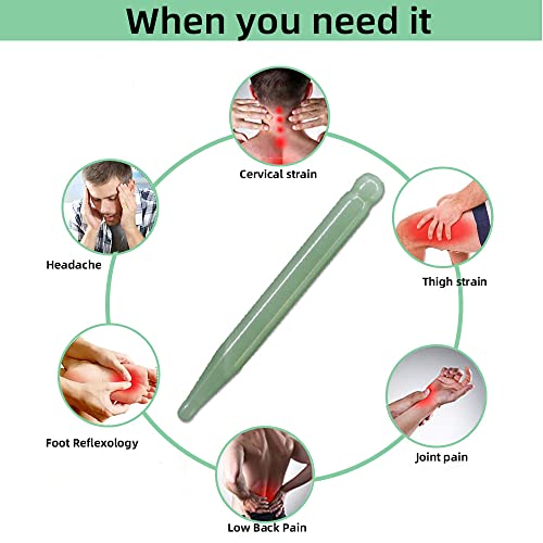 TOP SEWING Jade Acupuncture Pen Deep Tissue Gua Sha Massage Tools Natural Facial Tool Manual Acupuncture Massage Pen for F...