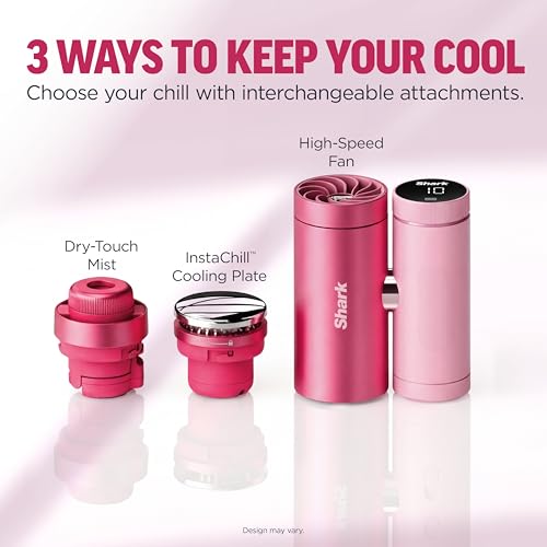 Shark ChillPill – The Only 3-in-1 Personal Cooling System with Fan, InstaChill Cooling Plate & Dry-Touch Mist – Portable, ...