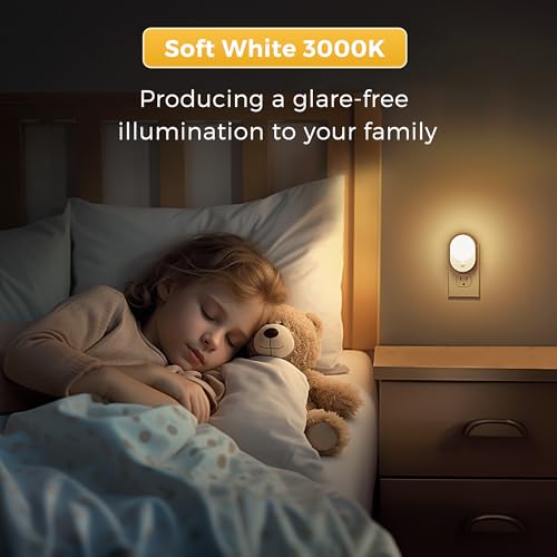 L LOHAS LED Motion Sensor Night Light,[2-PACK] Night Lights Plug into Wall,Motion Sensor and Dusk to Dawn Sensor,3000K Sof...
