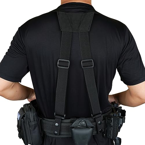 KUNN Tactical Suspenders Police Duty Belt Harness for Men,1.5 Inch Adjustable Tool Belt Suspender with 4 Loop Attachments,...