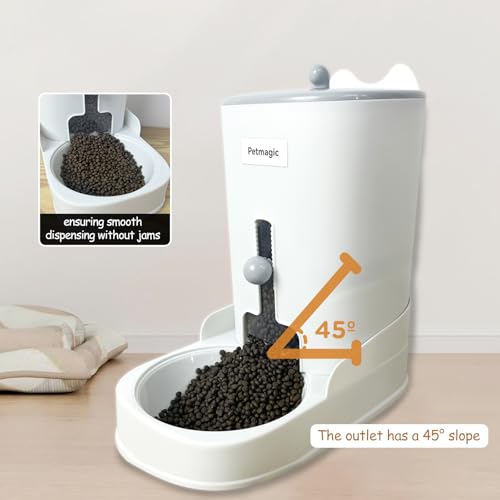 Gravity cat Feeder by Petmagic is a 3.6L Large-Capacity cat Food and Water Bowl Set. This Two-piece Set is Suitable for pe...
