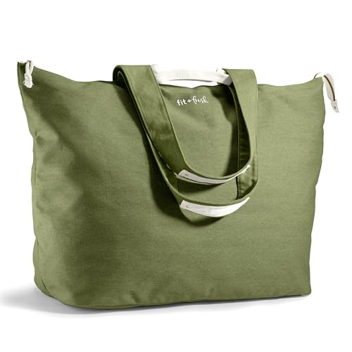 Fit & Fresh Large Beach Bag for Women - Extra Large Travel Tote With Pockets