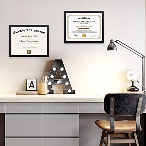 upsimples 8.5 By 11 Picture Frame, Display Pictures 6x8 with Mat or 8.5 x 11 Without, Wall Hanging Photo Frames, Black, 1 ...